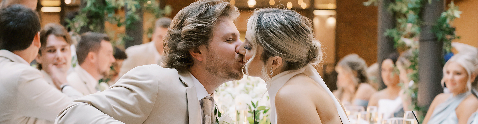 a man and woman kissing