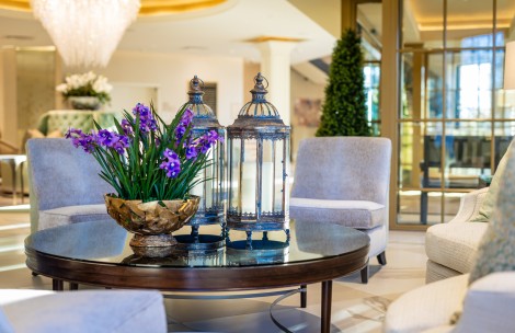 a vase of flowers on a table