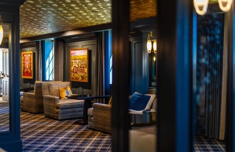 a room with couches and a table