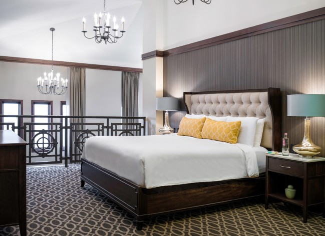 a bed in a room