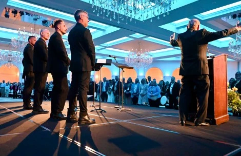 a group of people on a stage