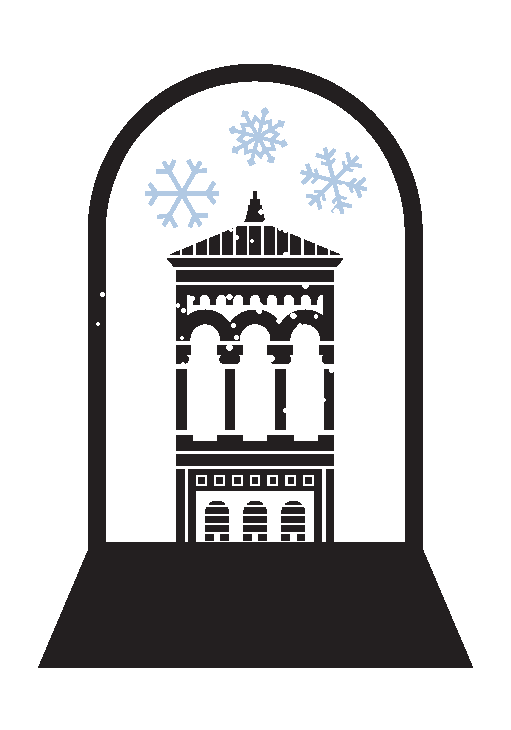 a snowflakes falling in a window