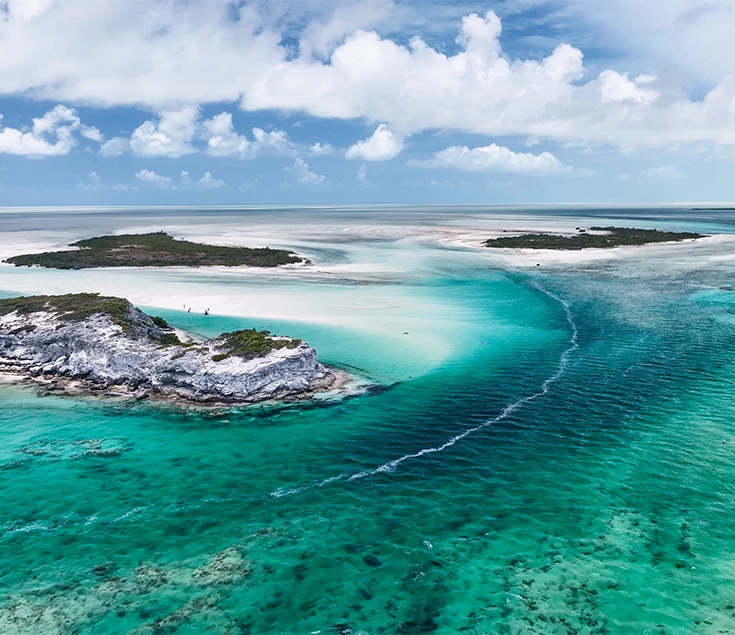 an aerial view of a beach