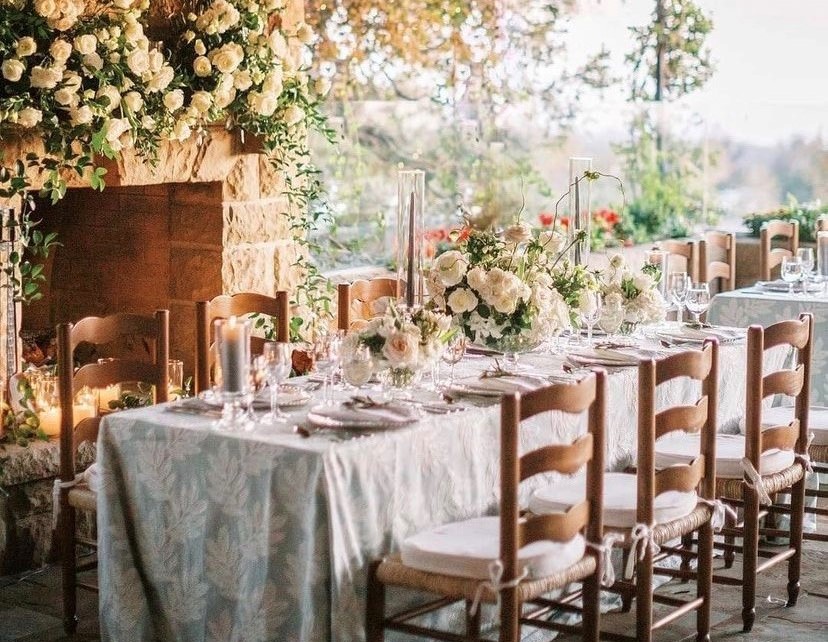 a table set for a wedding