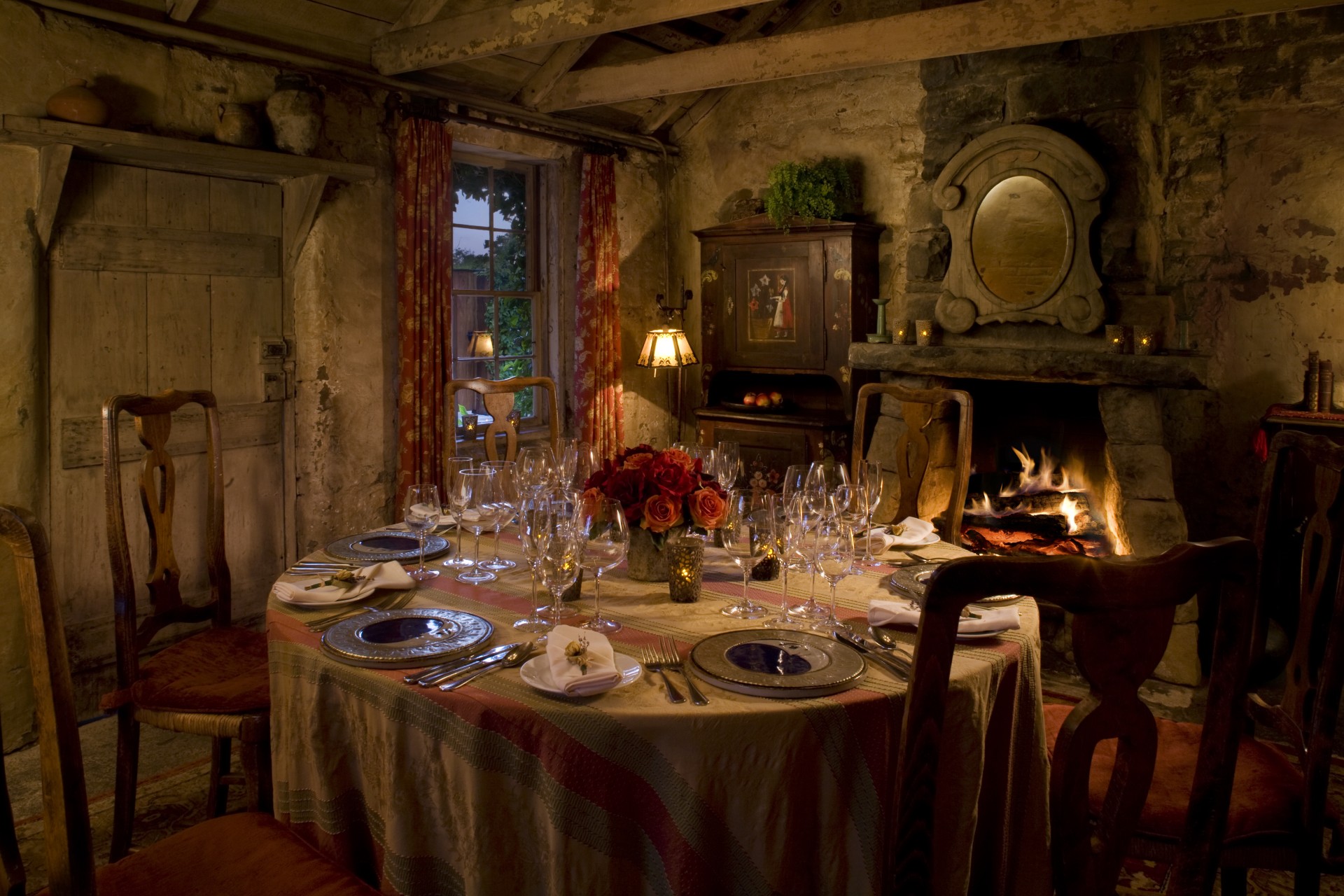 a table set for a dinner party