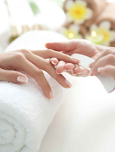 woman's nails getting done