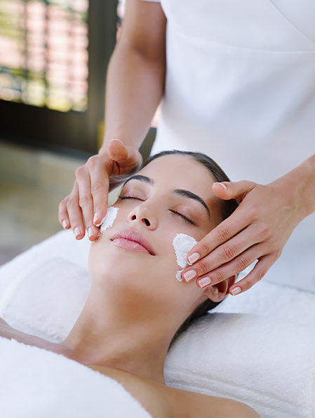 woman getting a facial