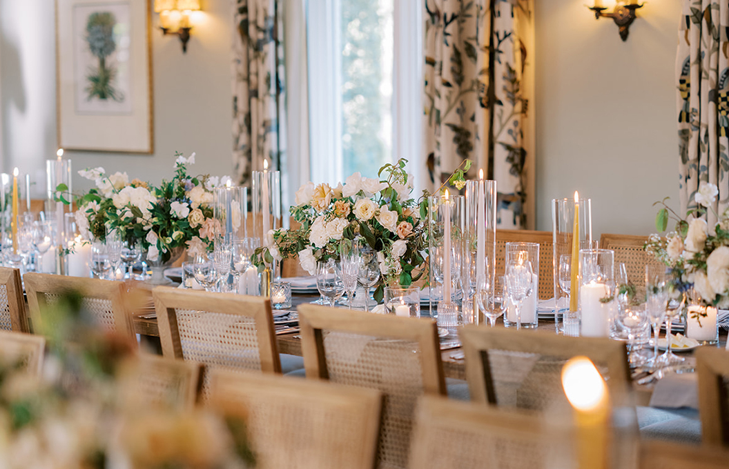a dining room with tables and chairs