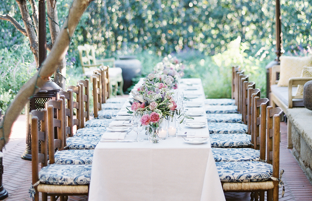 a table with flowers on it