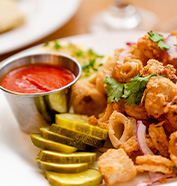 a plate of food with sauce