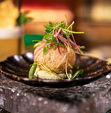 a close up of food