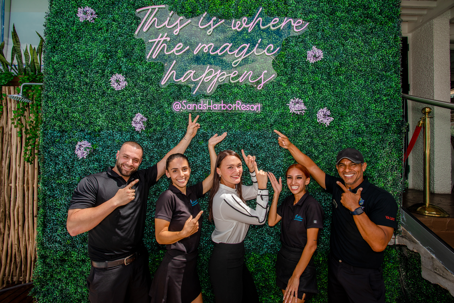 a group of people posing for a photo