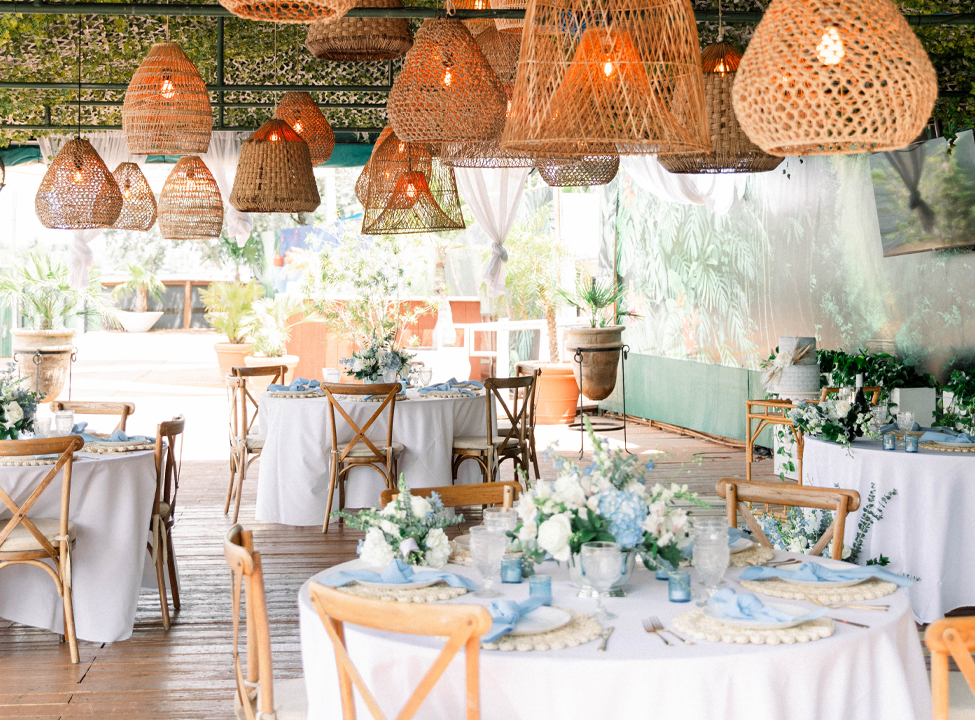 a table set up for a party