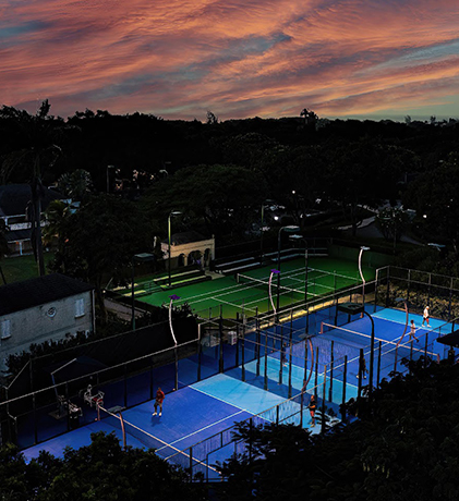 a swimming pool with people in it
