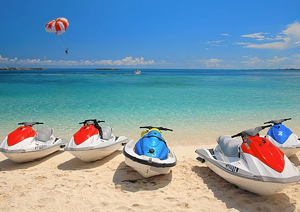 Jet skis on the beach