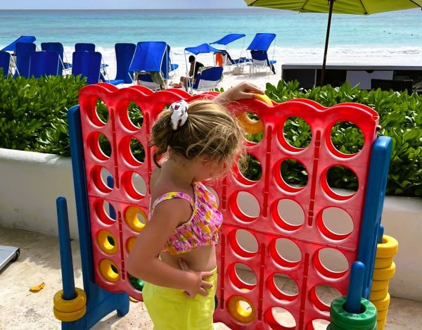 a girl playing a game