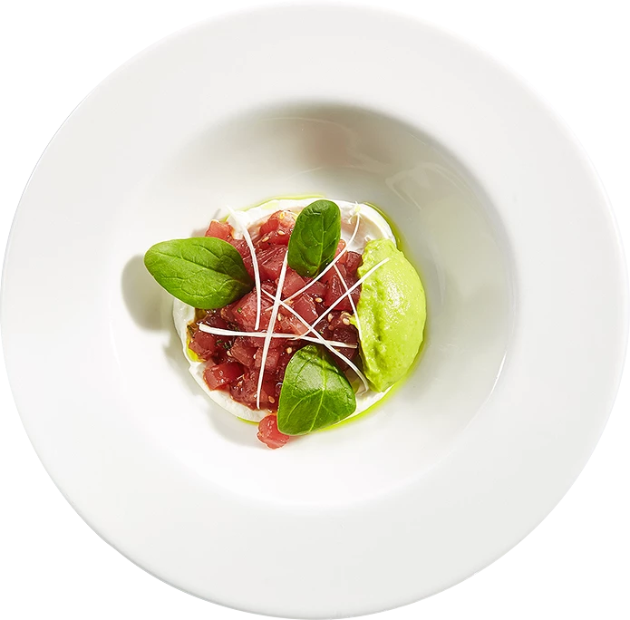 Top view of a gourmet dish 