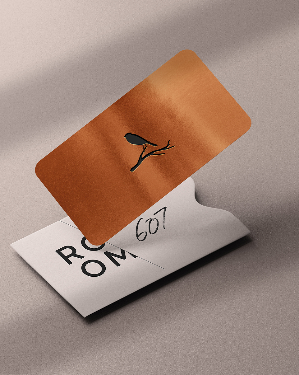 a keycard with a bird on it