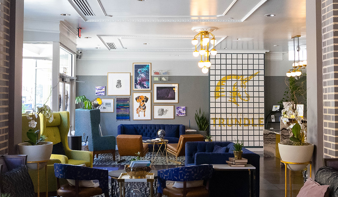 a room with couches and chairs