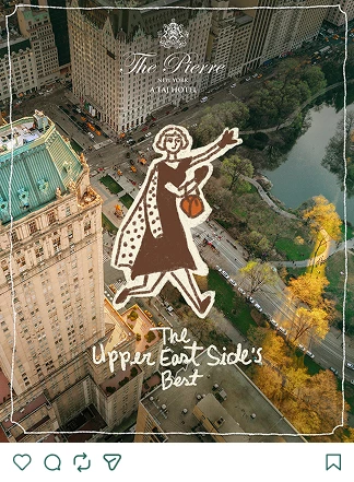 a woman flying over a city