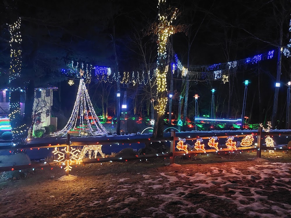 a christmas lights on a fence