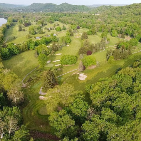 aerial view of a golf course