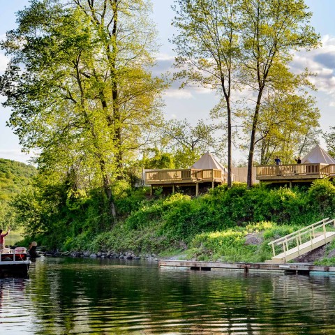 a boat on a lake