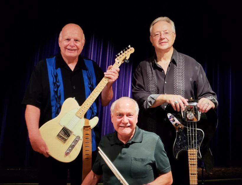 Band, Cold Sweat holding guitars