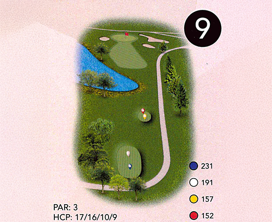 a golf course with a hole in the middle