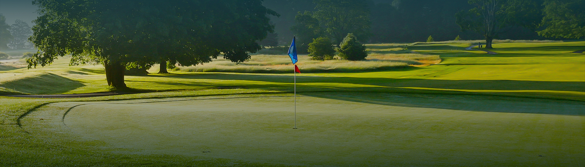 a flag on a golf course