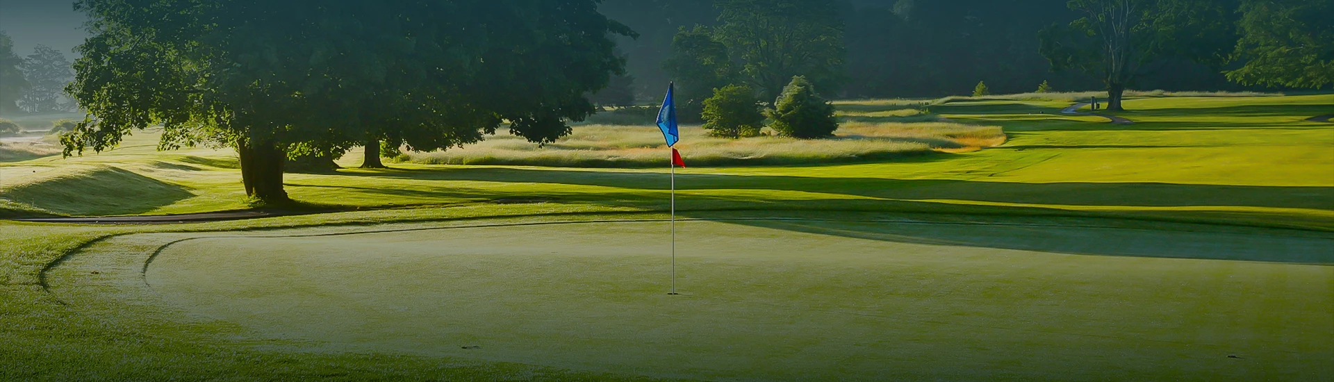 a flag on a golf course