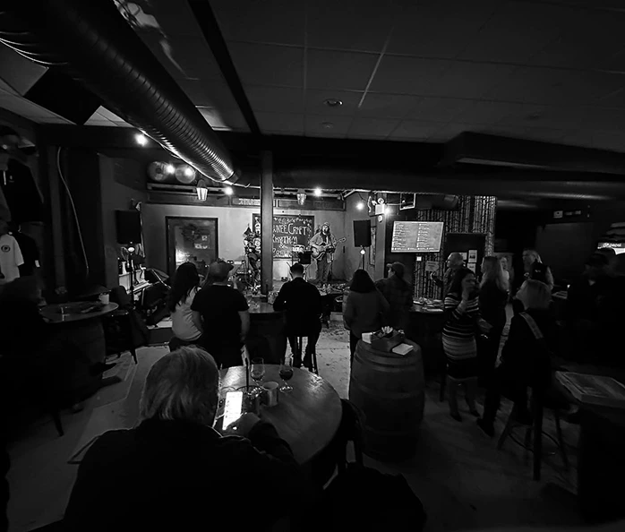 a group of people in a room