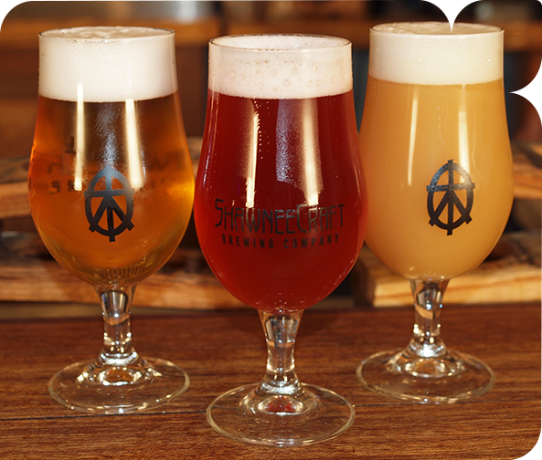 a group of glasses of beer