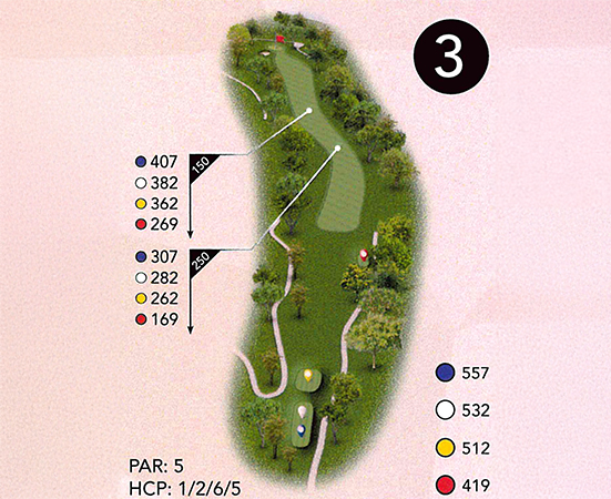 a golf course with a hole in the middle