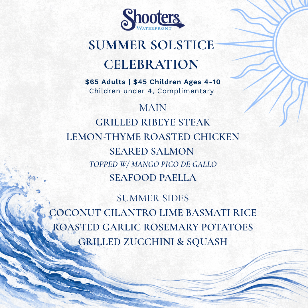 a menu with a wave and sun