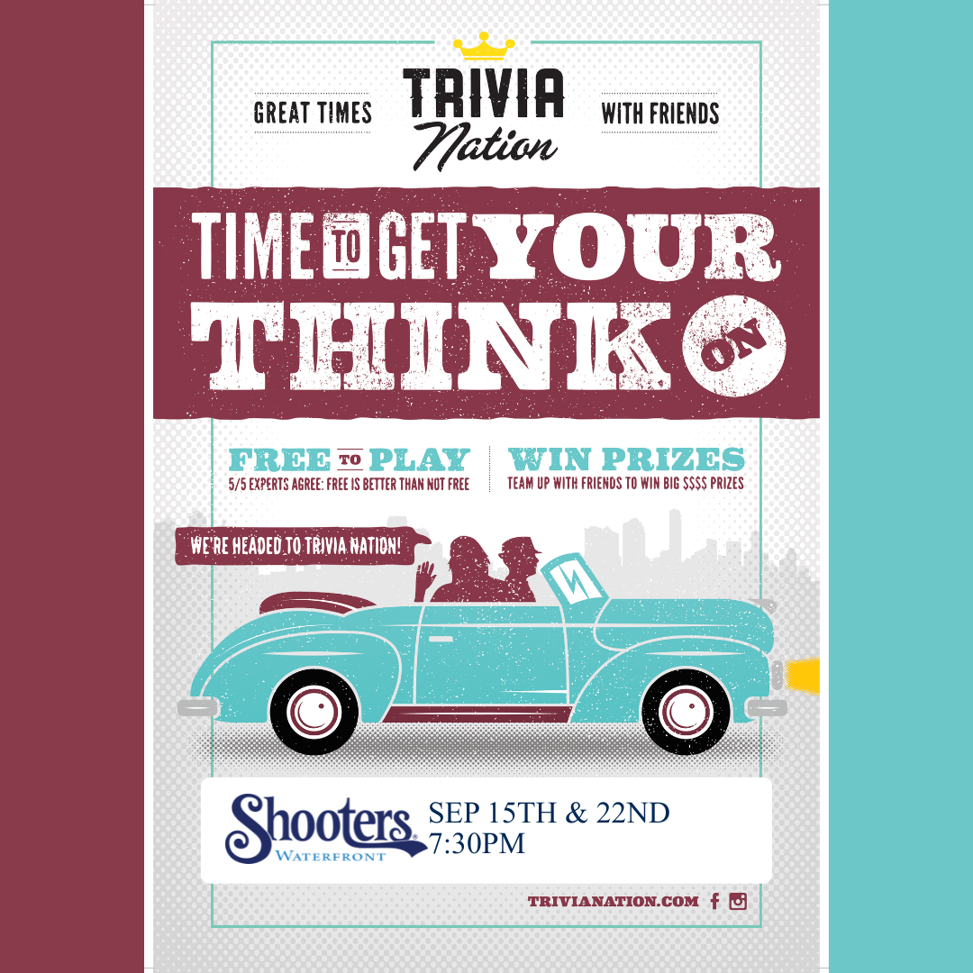 a poster with text and images of people in a car