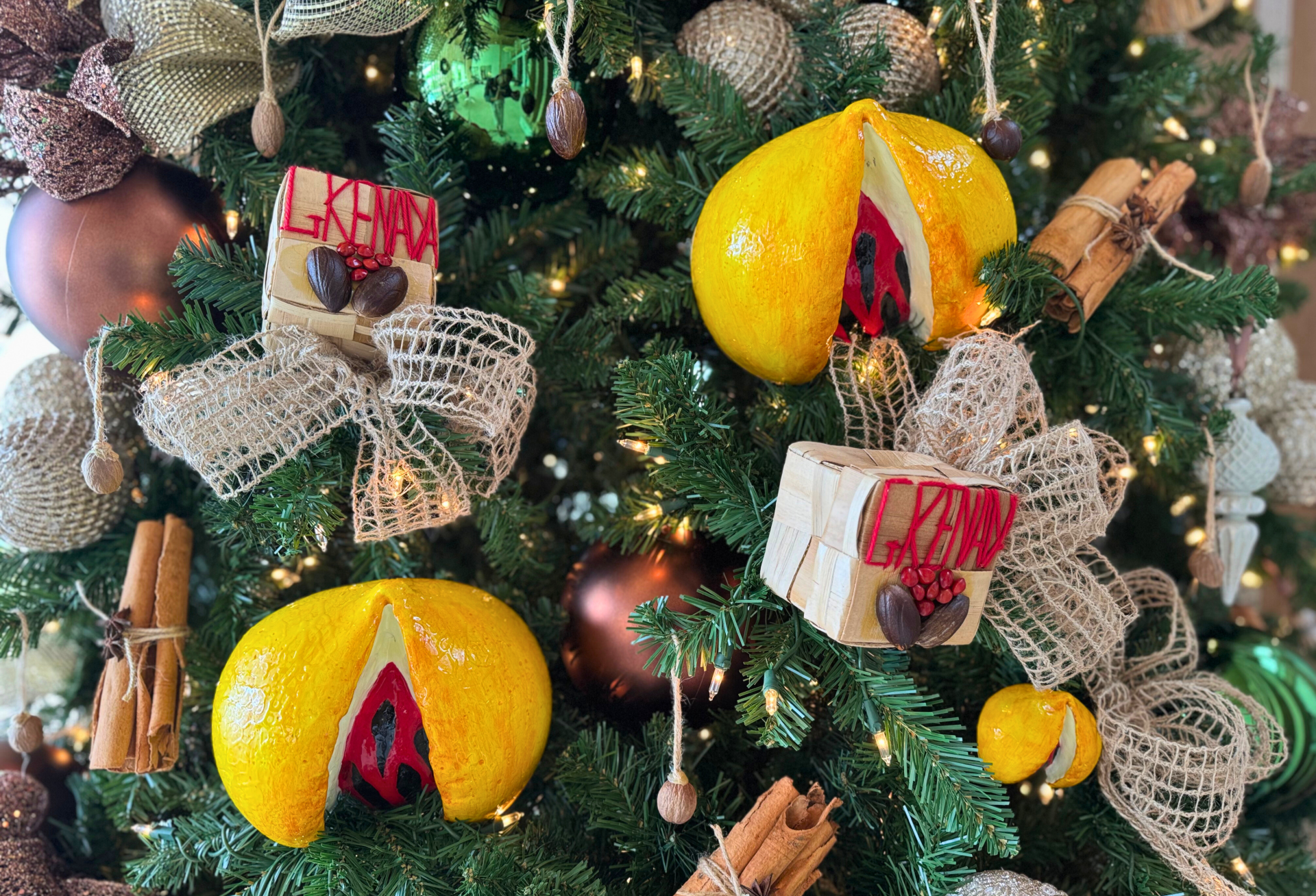 a christmas tree with ornaments