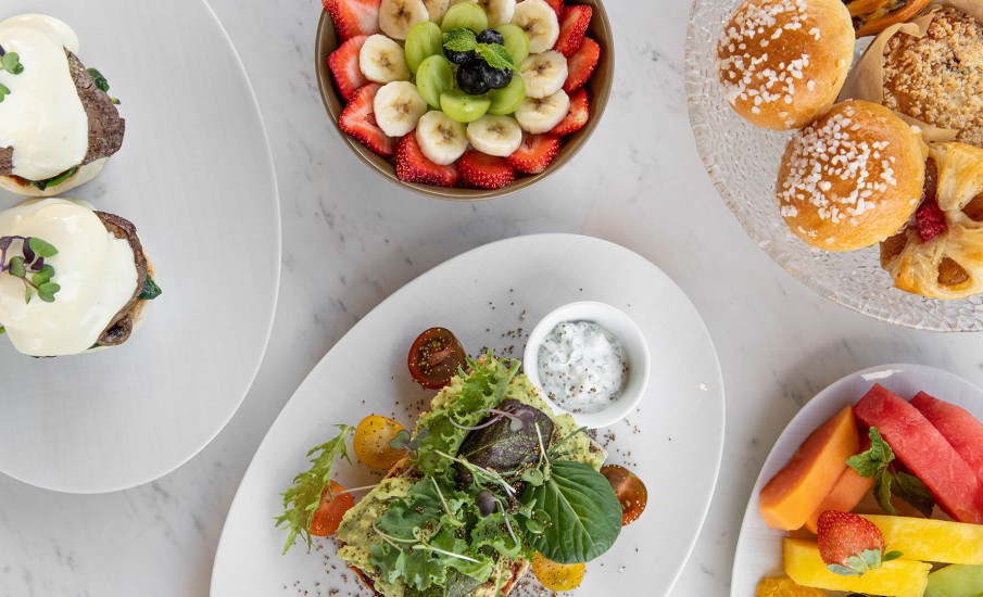 a table full of food