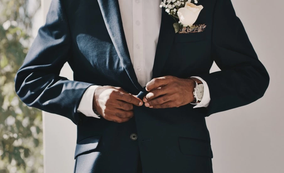 The groom getting ready for his big day. 