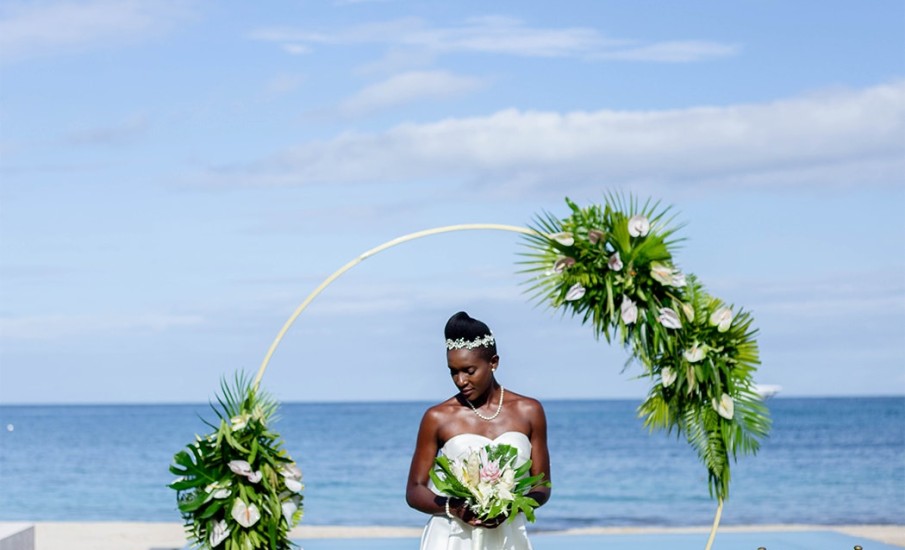 Your wedding day in front of the ocean.