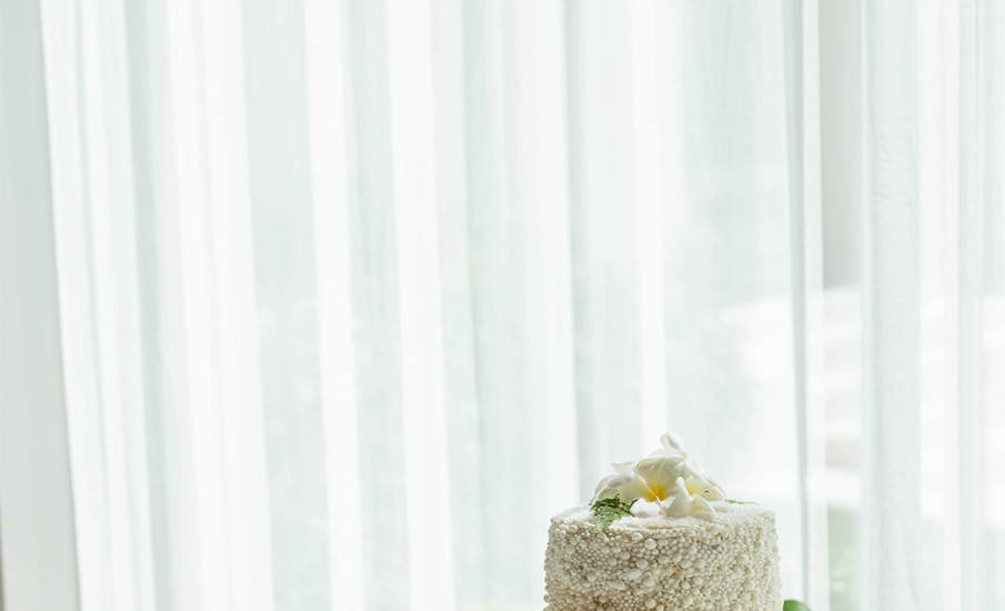 Picture perfect wedding cake.