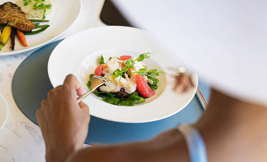 A plate of fresh salad at Grenadian Grill Restaurant in Grenada.