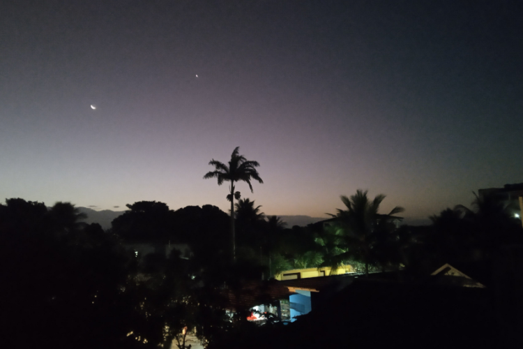 a view of a city at night