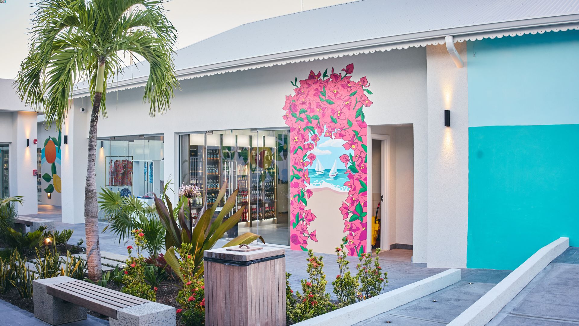 a building with a painting on the wall