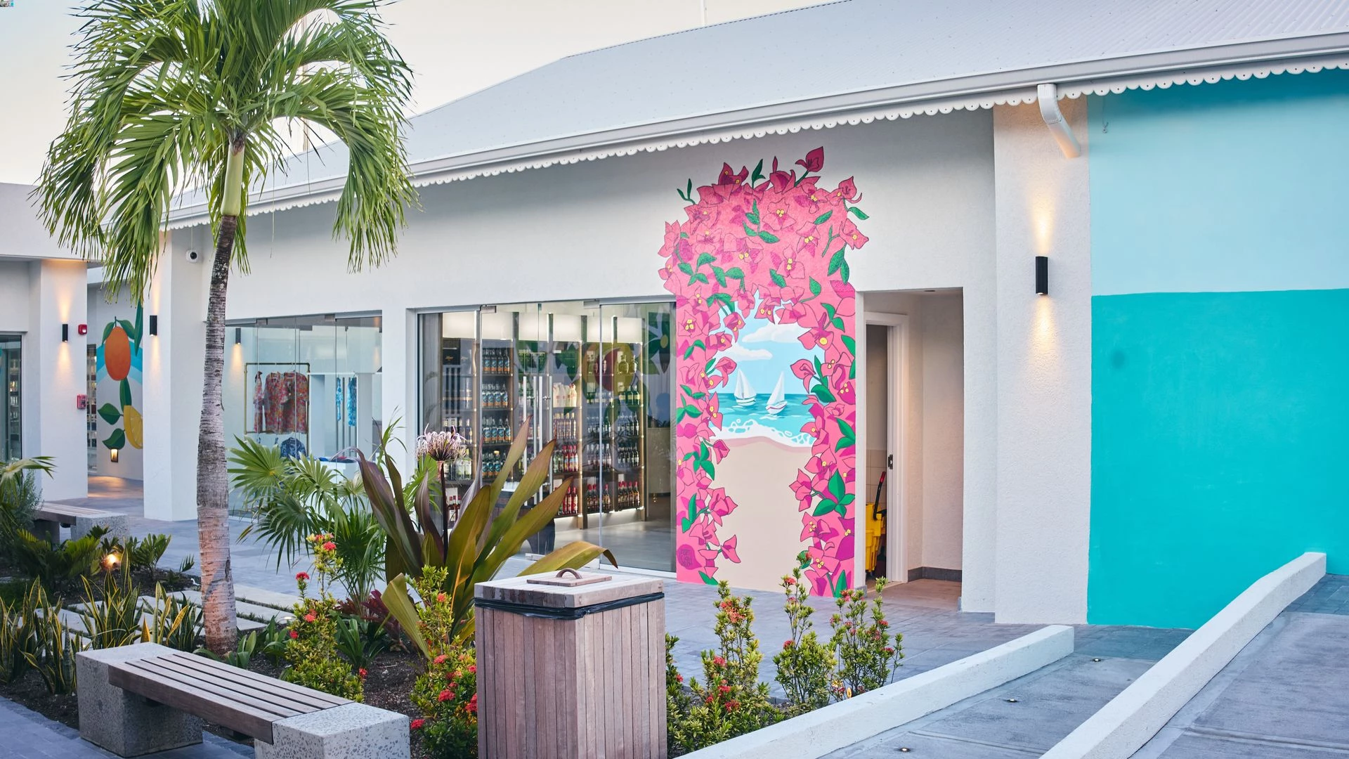 a building with a painting on the wall