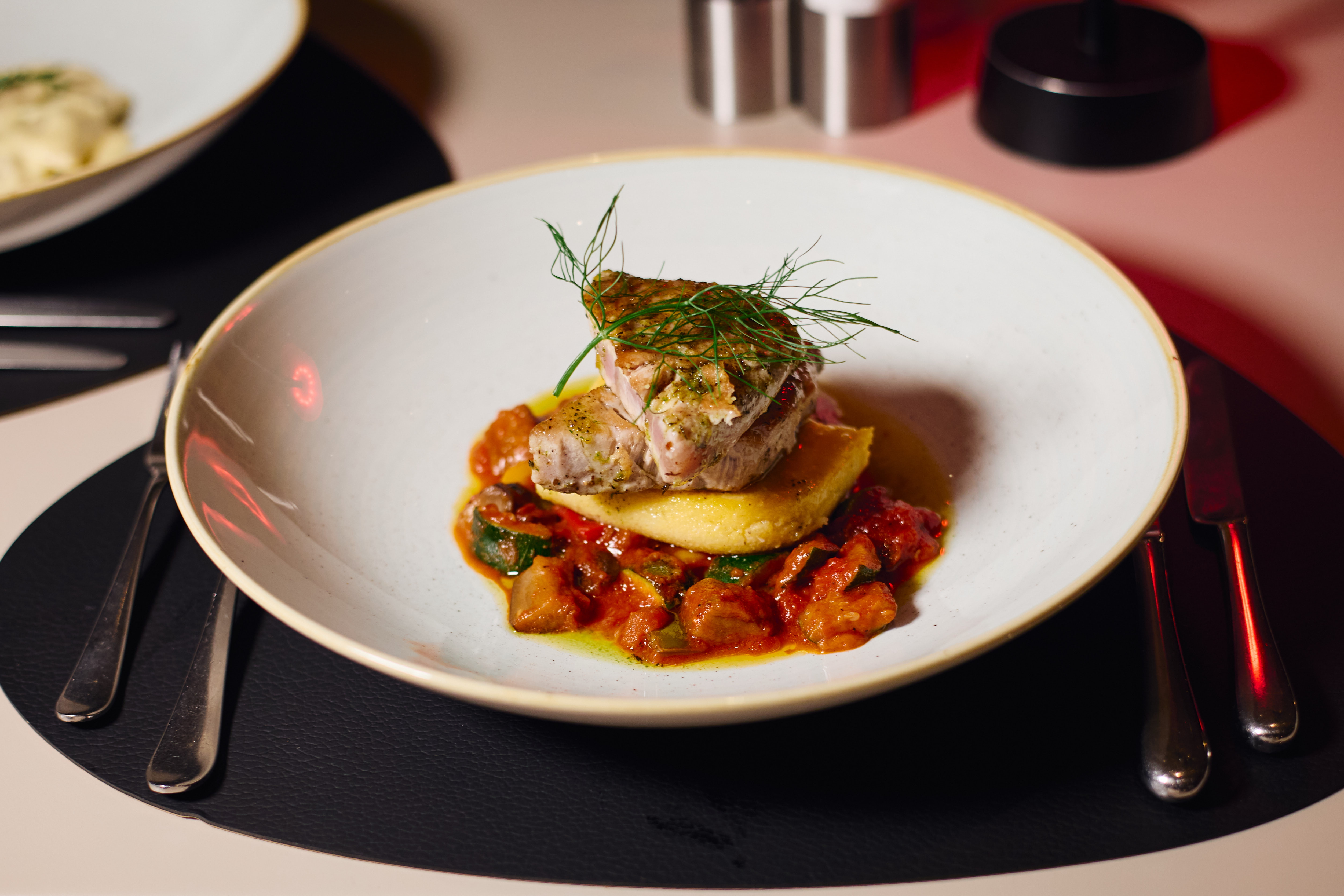 a plate of food on a table