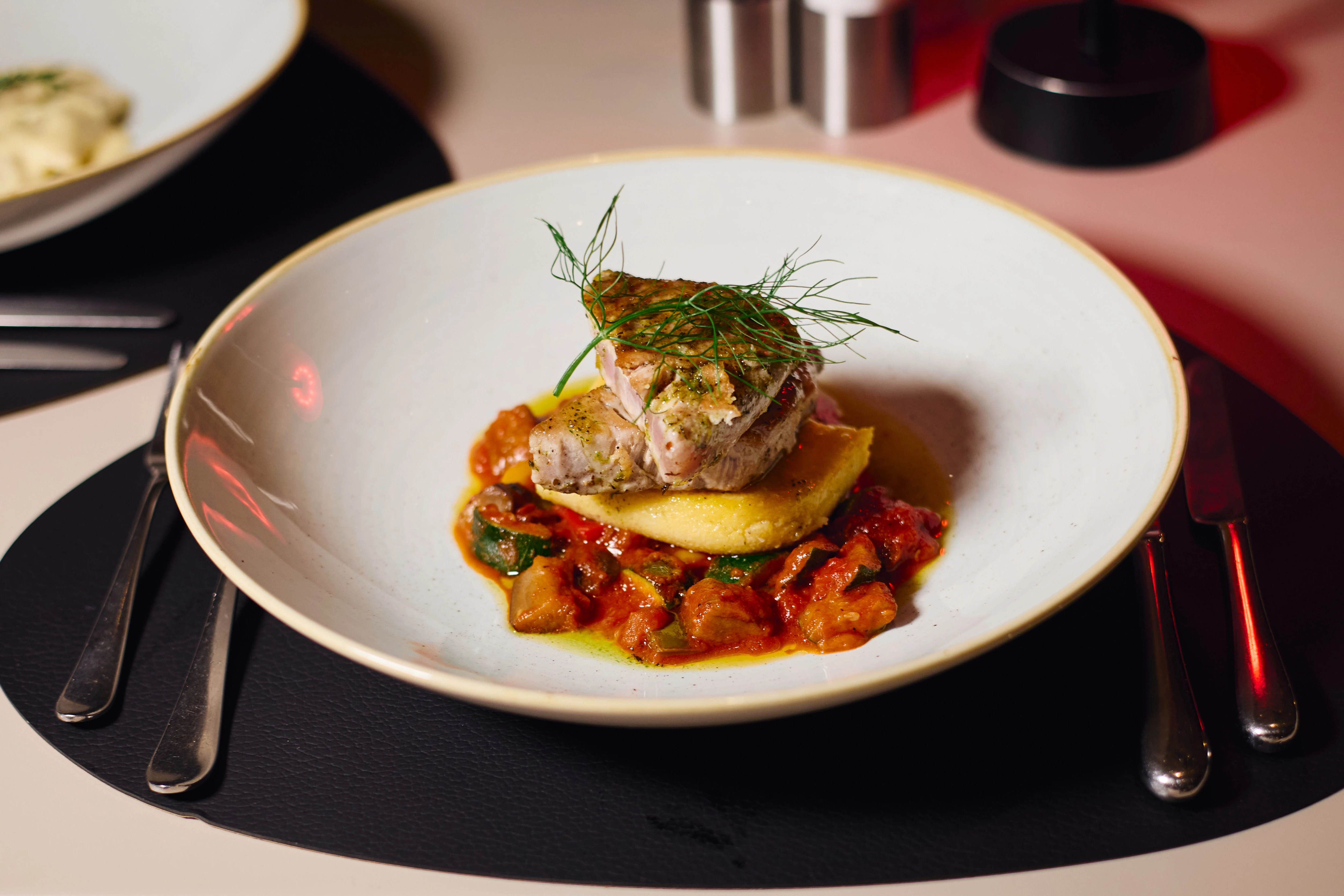 a plate of food on a table