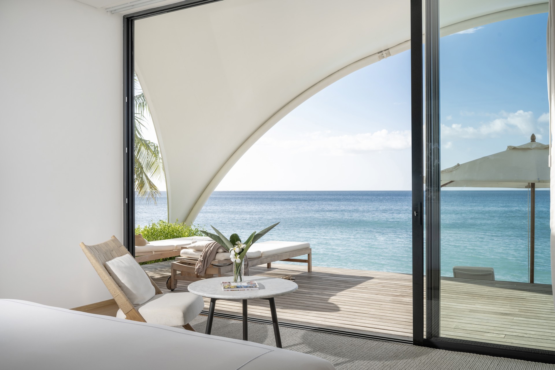 a room with a view of the ocean