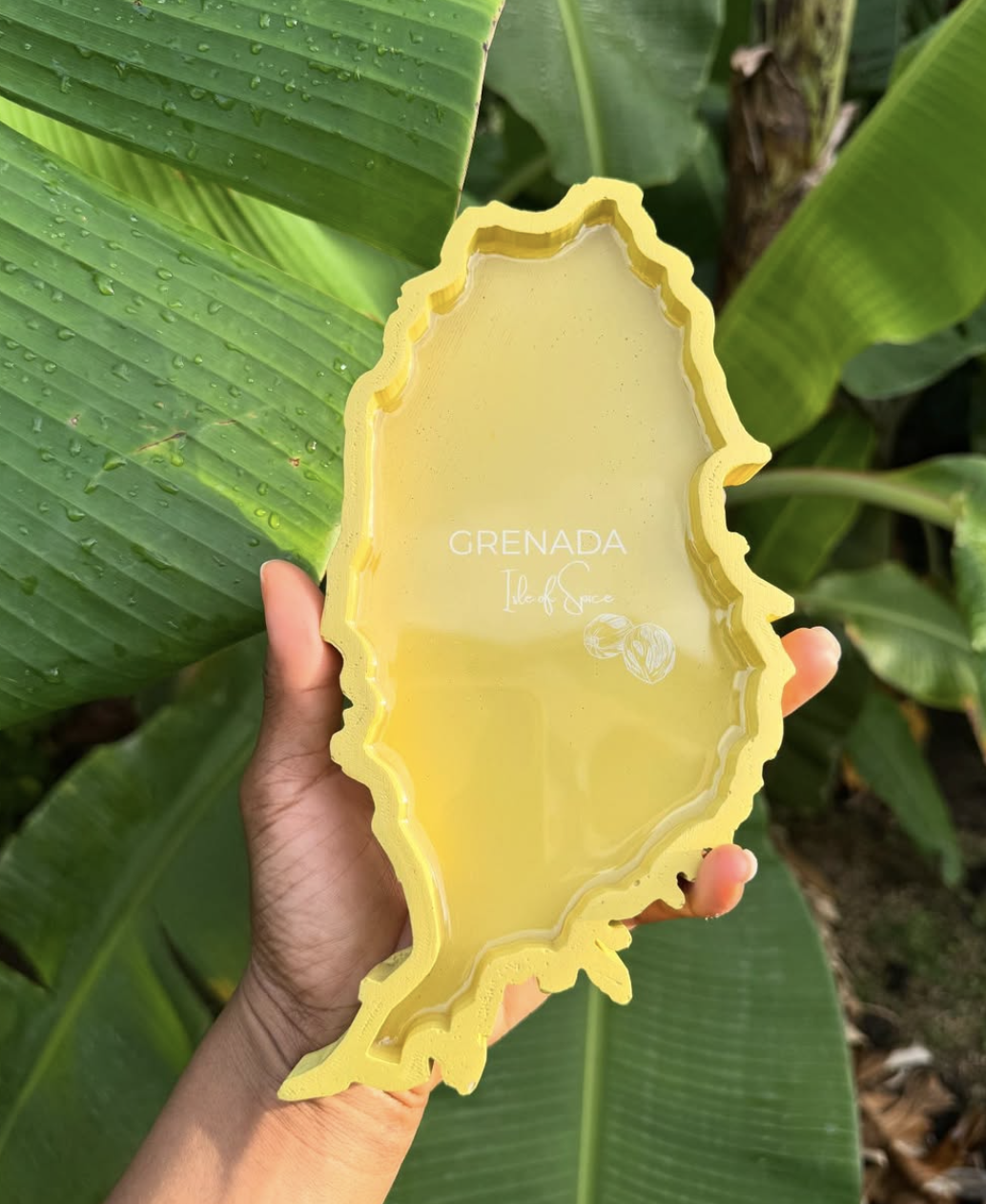 a hand holding a yellow object