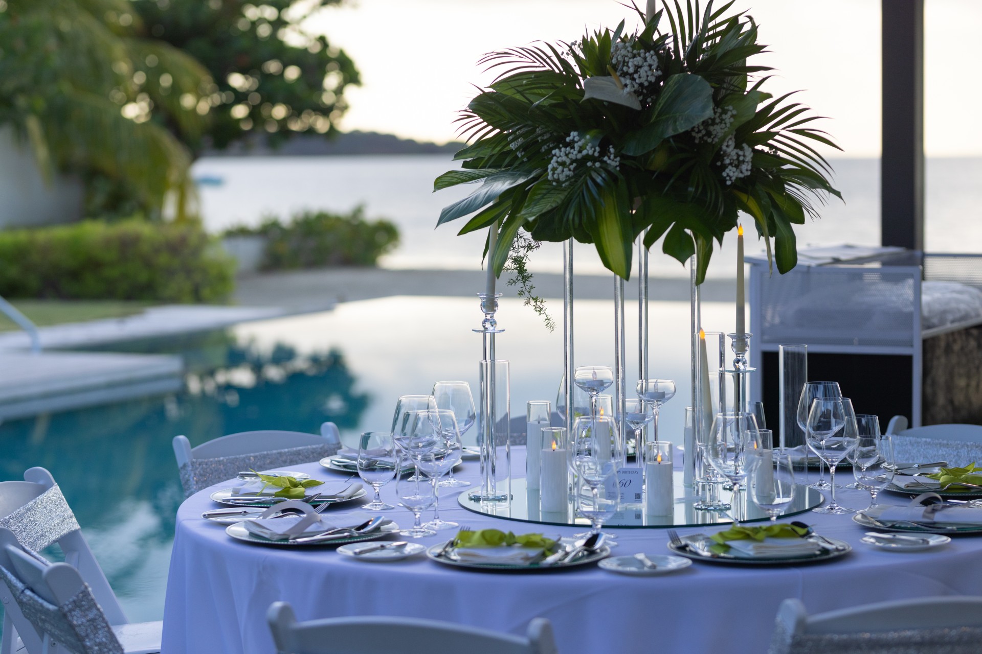 a table set for a dinner party